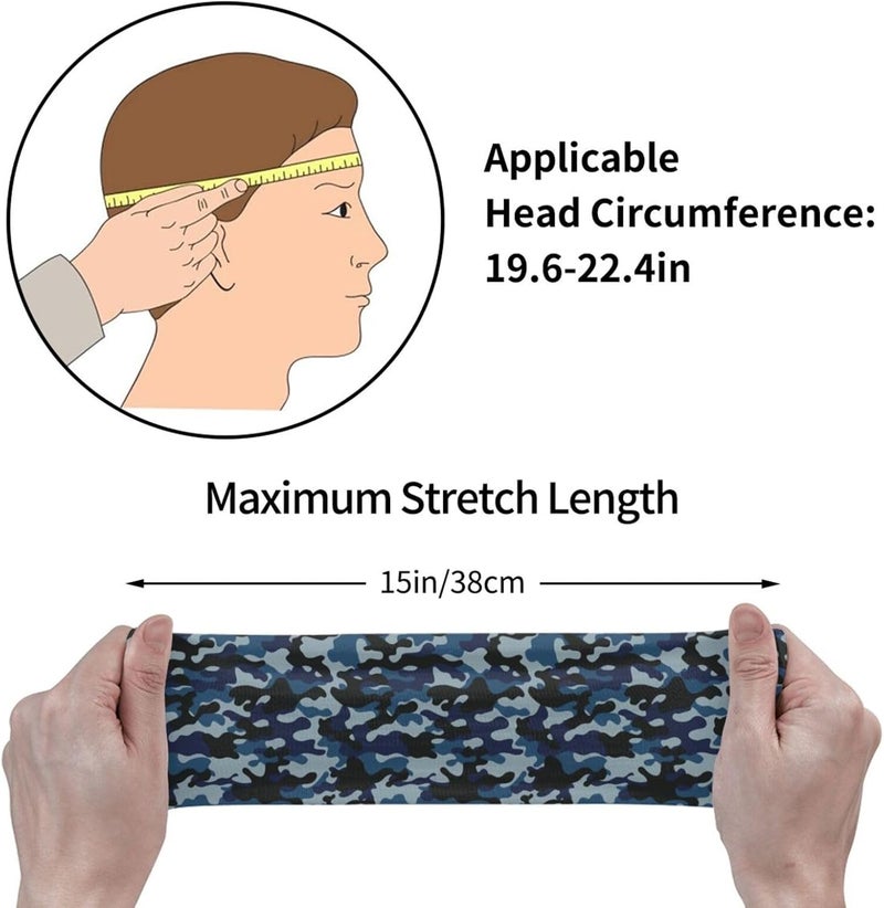 Gianlaima Sports Sweatband Head Bands for Women Men Sweat-Absorbing Headbands Suitable for Running Yoga Fitness Football Exercise - Image 3